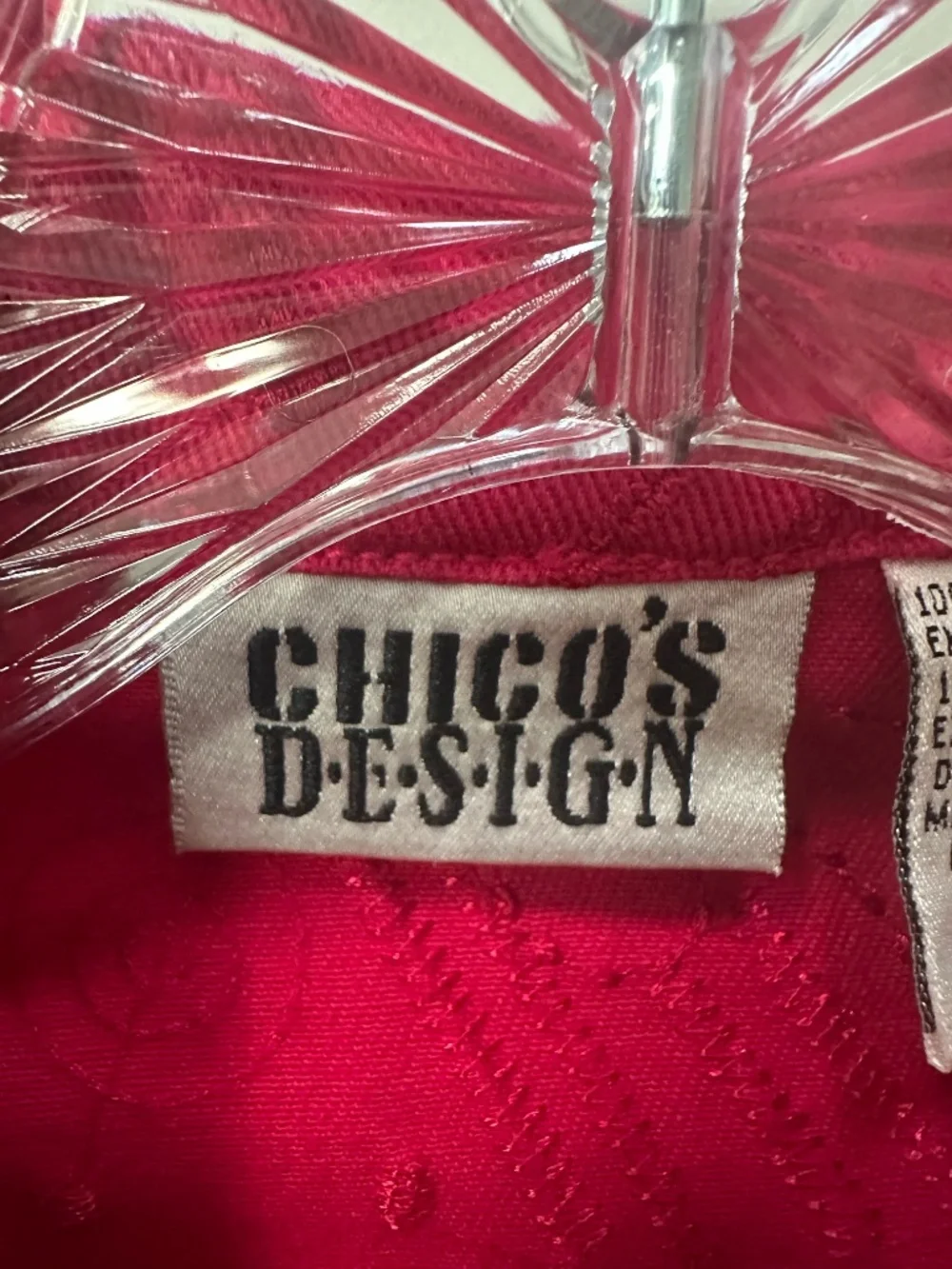 Chico's Design Pink Embroidered Jacket Cotton Floral Boho Art Jacket Sz. 0 Small